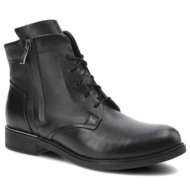 Šnúrovacie Členkové Topánky Pollonus - 5-1005-001 Czarny Lico