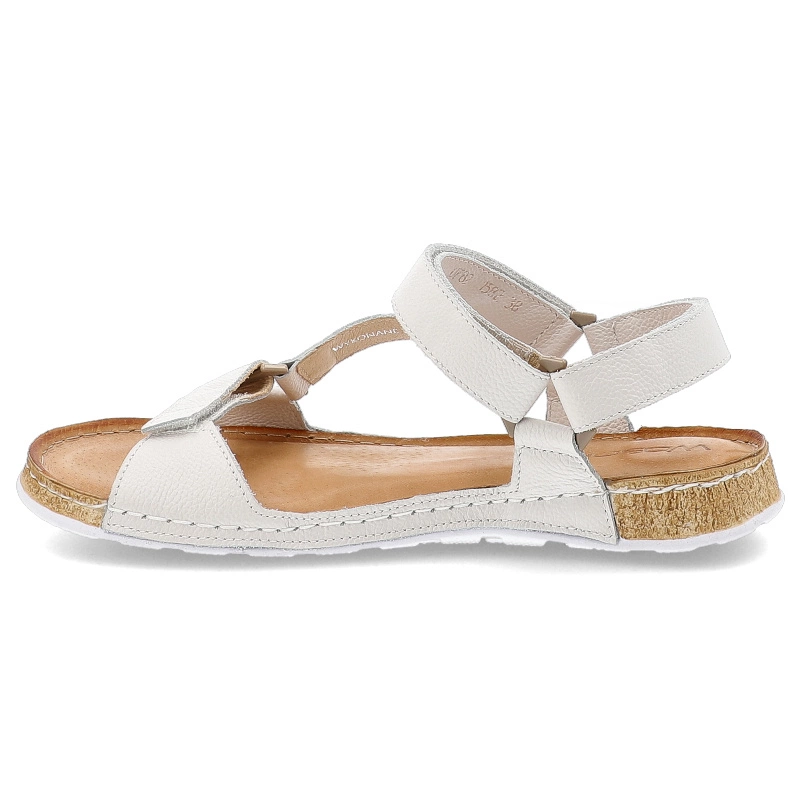 Sandále WASAK - 0782 Biały Groszek