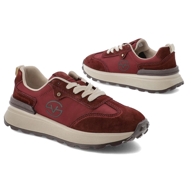 Tenisky VINCEZA - 41491 BU Bordowy/Skóra