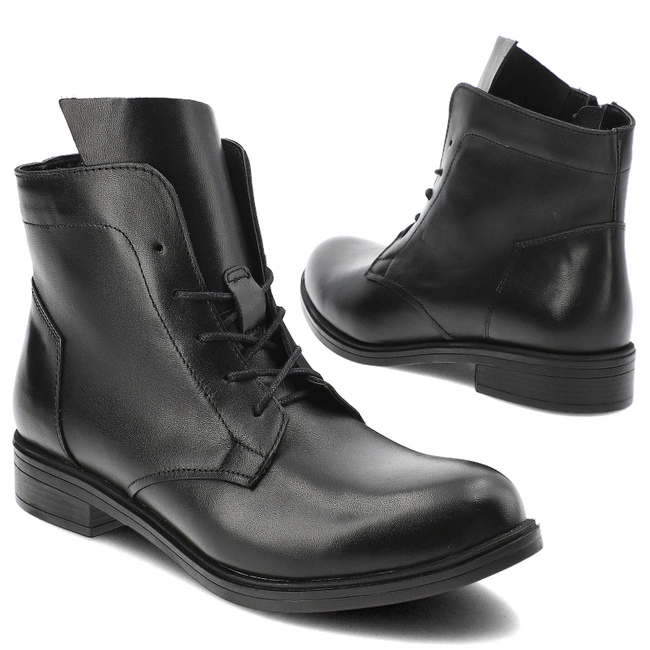 Šnúrovacie Členkové Topánky Armodo - 5-1686-002 Czarny Lico