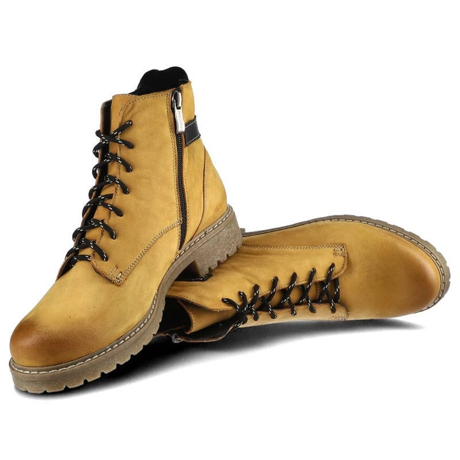 Členkové Topánky Pollonus - 5-1119-005 Żółty Nubuk/Czarny