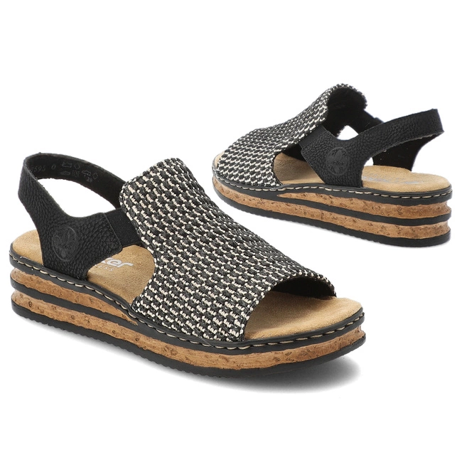 Sandále RIEKER - 62971-00 Black Combination