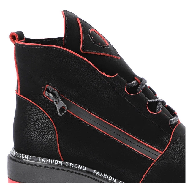 Členkové Topánky Lemar - 60272 Czarny/Floter Czerwony