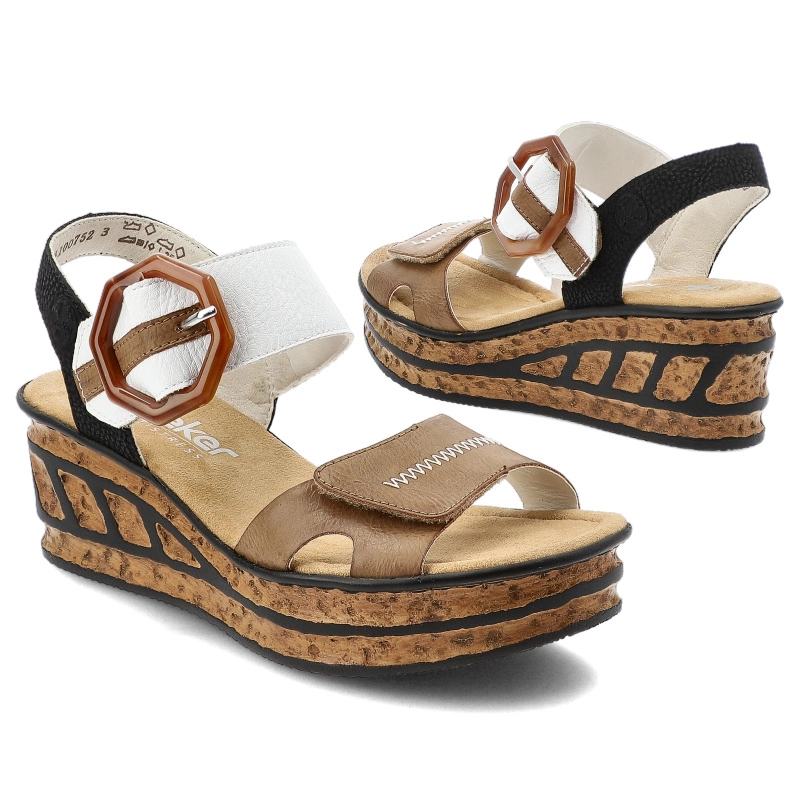 Sandále RIEKER - 68176-64 Beige Combination