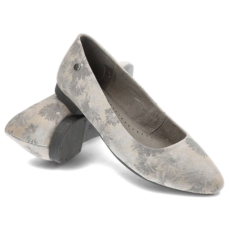 Baleríny Maciejka - 00873-03/00-5 Popiel Kwiaty