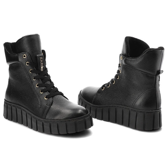 Šnúrovacie Členkové Topánky Karino - 4452/126-F Czarny/Lico
