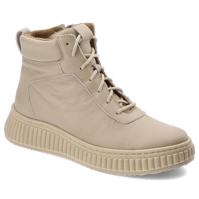 Šnúrovacie Členkové Topánky Wasak - 0725 Ecru Groszek
