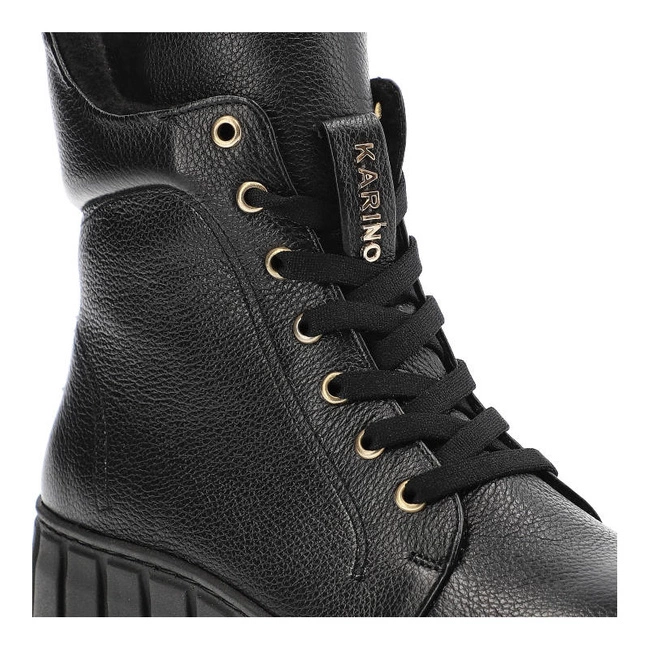 Šnúrovacie Členkové Topánky Karino - 4452/126-F Czarny/Lico