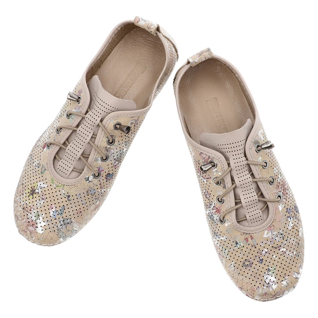 Poltopánky ARTIKER - 56C2689 Beż Kwiaty