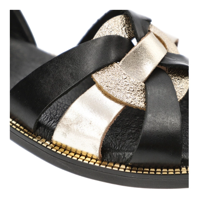 Sandále Armodo - 40382 Bf.Czarny+Polla Zł.+Bf.Złoto