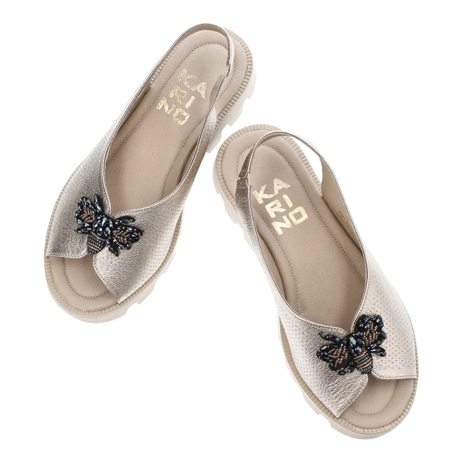 Sandále Karino - 4951/074-P Złoty/Lico