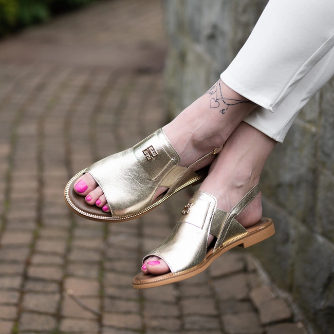 Sandále Armodo - 40385 Kryształ Złoto+Zł.