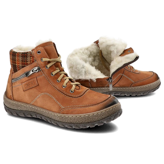 Šnúrovacie Členkové Topánky Armodo - 641 Brąz Nubuk K2BN-B98