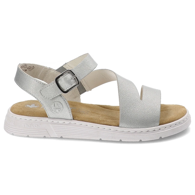 Sandále Rieker - V9110-90 Silver/Platinum