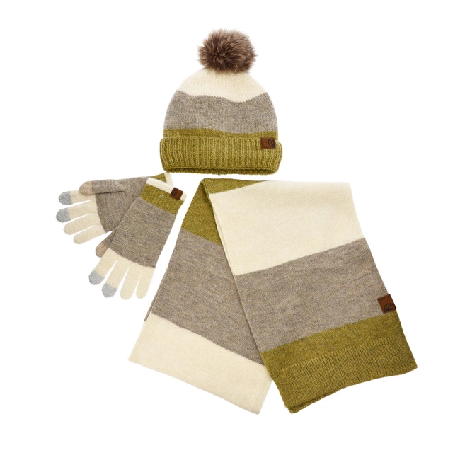 Set: Čiapka, Rukavice, Šál Pepe Moll - 242802 Pack Kaki