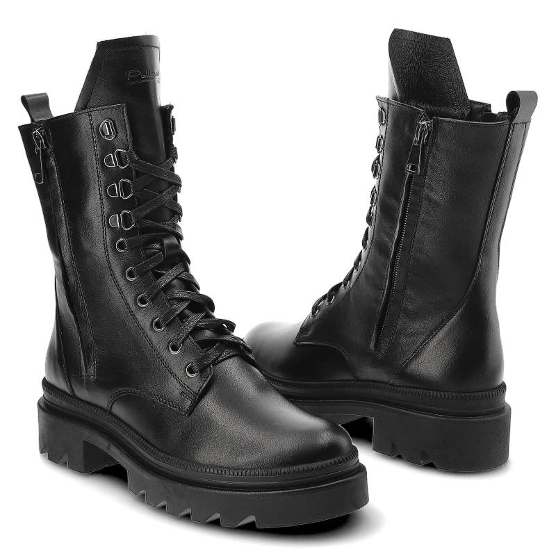 Šnúrovacie Členkové Topánky Pollonus - 5-1452-001 Czarny Lico