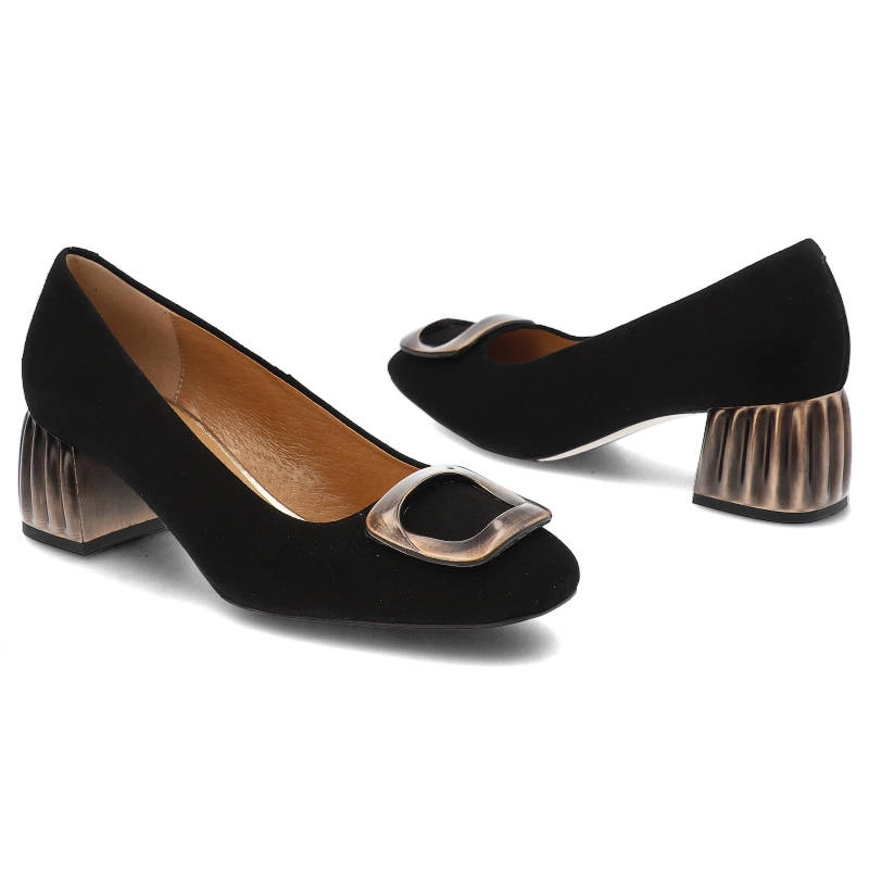 Lodičky Espirito - C1198/1 Czarny Zamsz/Ozdoba