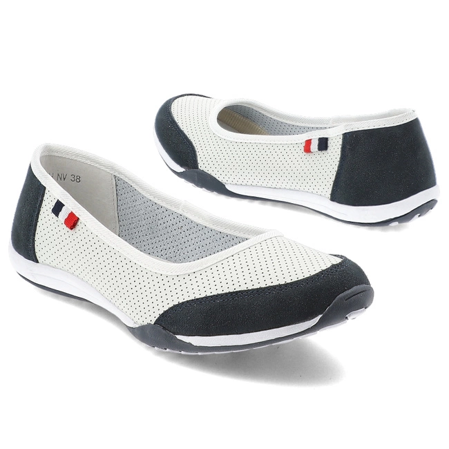 Baleríny FILIPPO - DP142/25 WH NV Biały/Granatowy