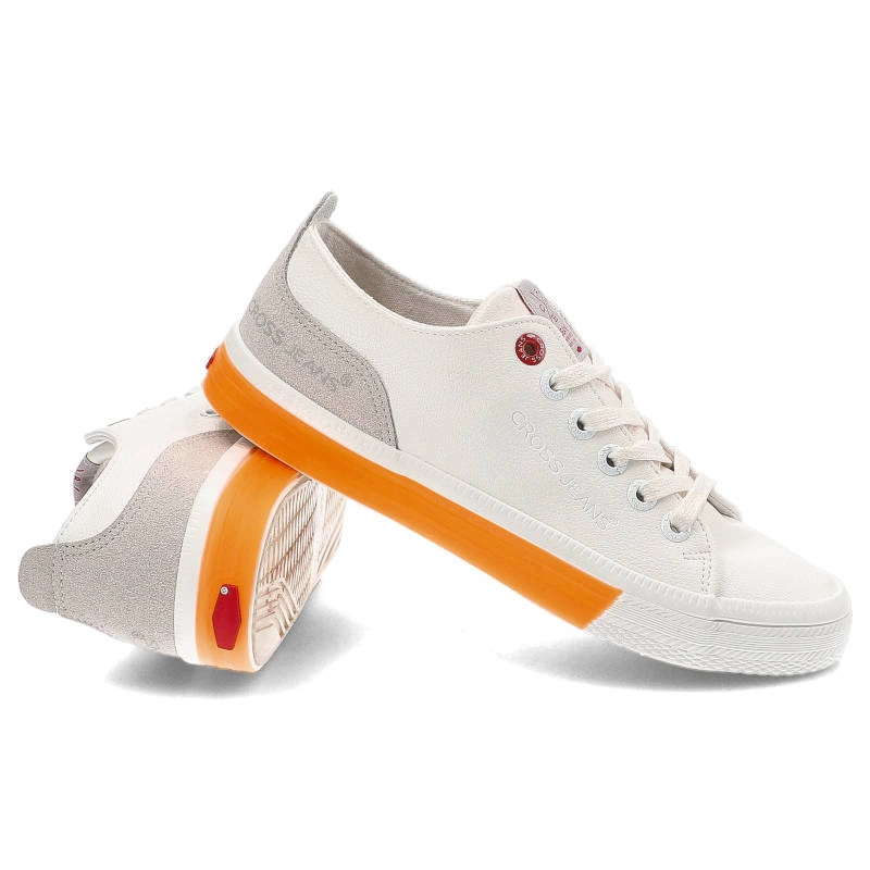 Plátenky Cross Jeans - FF2R4043C Biały/Pomarańcz