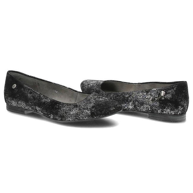 Baleríny Maciejka - 00873-12/00-5 Czarny Srebro Nalot
