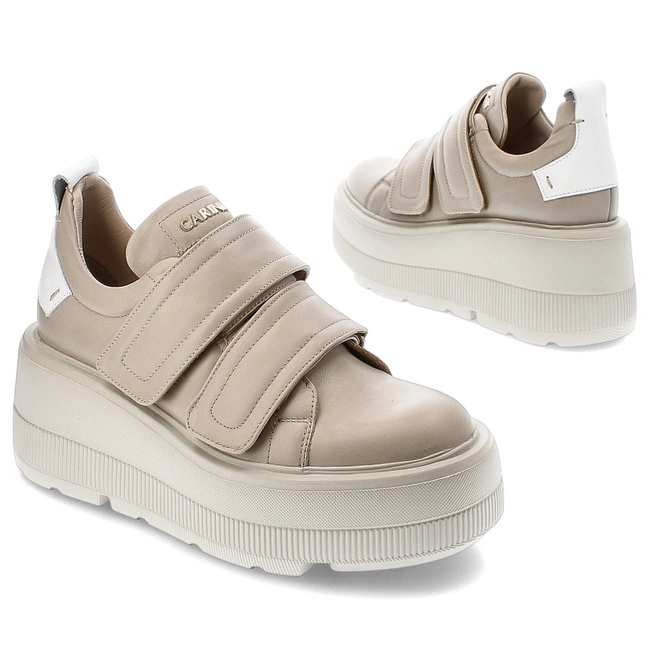 Tenisky Carinii - B9400_-T32-L46-000-G36 Beż/Biały