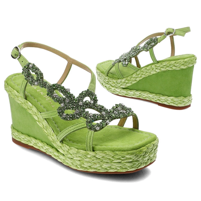 Sandále Alma en Pena - V240979 Suede Lime