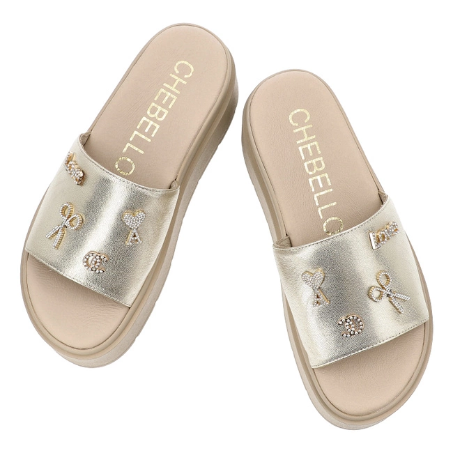 Šľapky CHEBELLO - 4600_-046-000-PSK-S370 Złoty