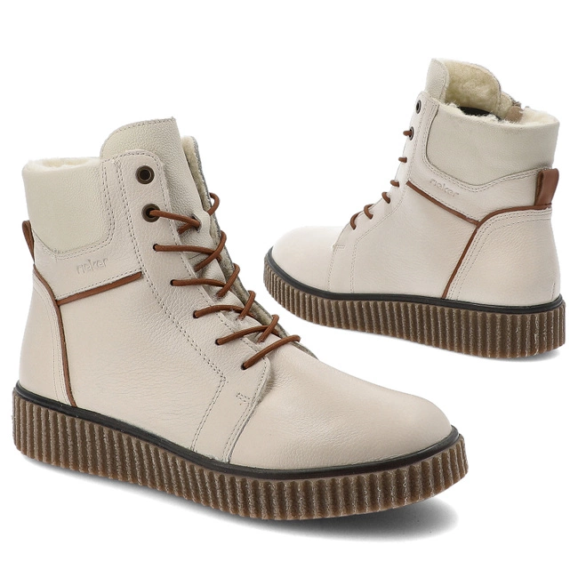 Šnúrovacie Členkové RIEKER - Y4303-80 White