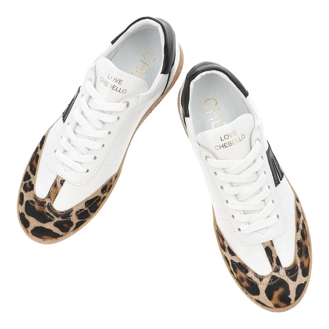 Tenisky CHEBELLO - 4640_-059-504-PSK-S376 Biały/Czarny/Panterka