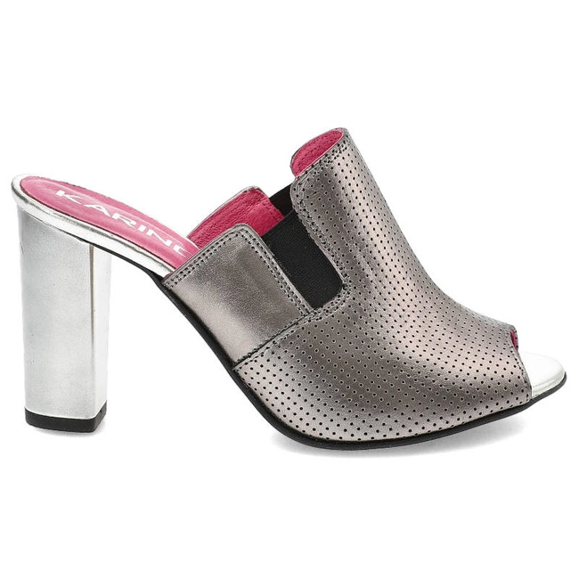 Šľapky Karino - 1847/078-P Srebrny