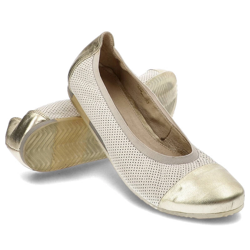 Baleríny Libero - 5095 Biały/Złoty 143/111