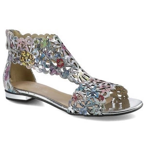 Sandále Damiss - DS-399 Srebro Kwiaty