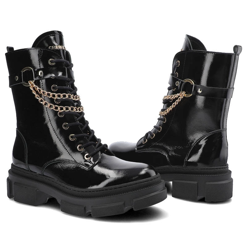 Členkové Topánky Chebello - 2776_-240-000-MIC-S172 Czarny Lakier