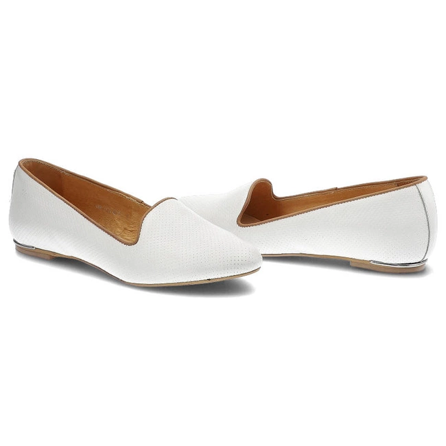 Baleríny Carinii - B2128_-967-528-000-846 Nappa Biała / Angel 1222