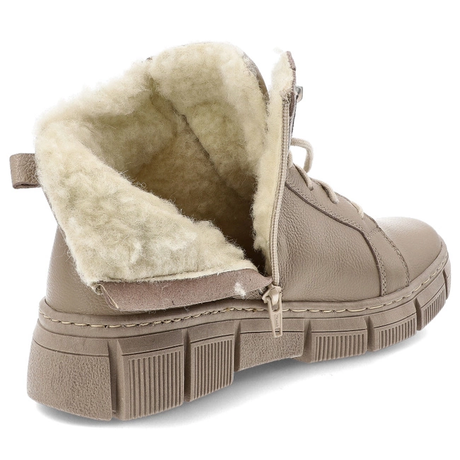 Šnúrovacie Členkové Topánky WASAK - 0699 Latte Groszek/Wełna