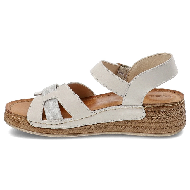 Sandále Wasak - 0719 Biały+Srebrny