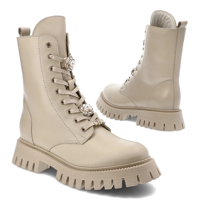 Členkové Topánky Chebello - 4553_-469-000-MIC-S345 Beżowy