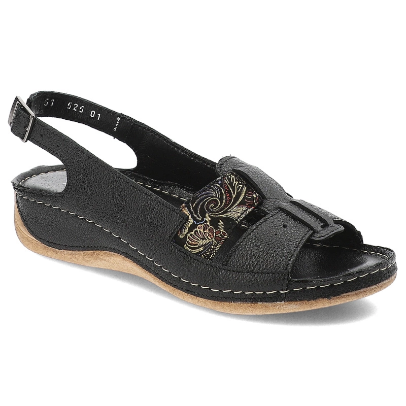 Sandále Pollonus - 5-1525-001 Czarny Verona