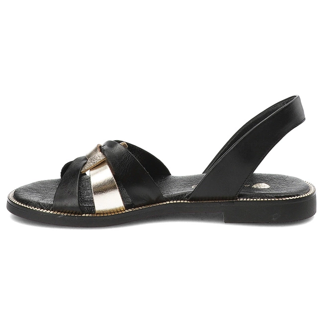 Sandále Armodo - 40382 Bf.Czarny+Polla Zł.+Bf.Złoto