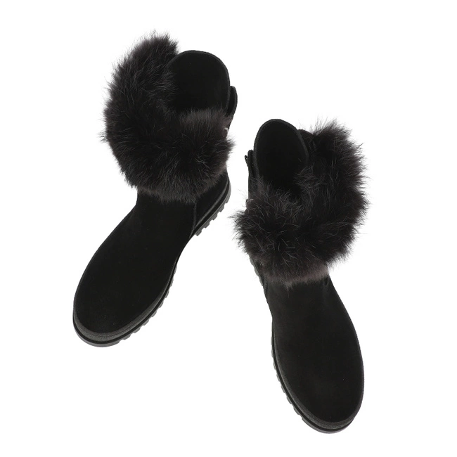 Členkové Topánky Armodo - 5-1713-003 Czarny Welur+Królik