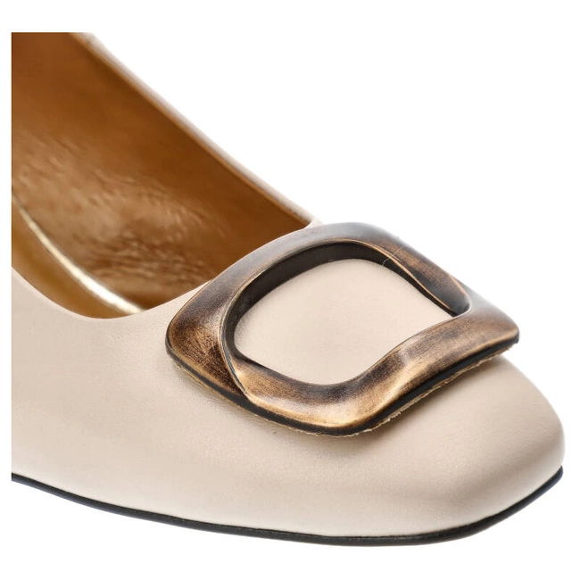 Lodičky ESPIRITO by DAREX - C-1198/14 Beż Mustang/Ozdoba