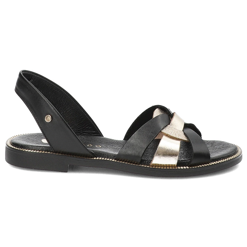 Sandále Armodo - 40382 Bf.Czarny+Polla Zł.+Bf.Złoto