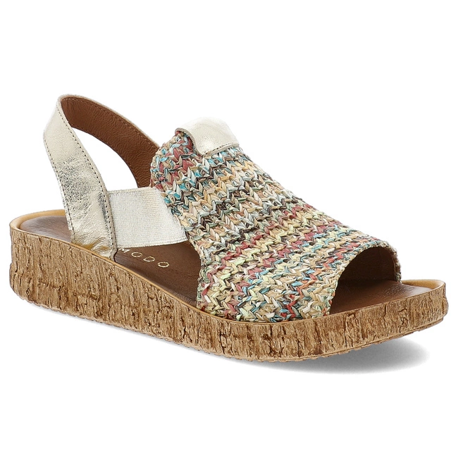 Sandále ARMODO - 40449 Plecionka Multi/Kryształ Złoto