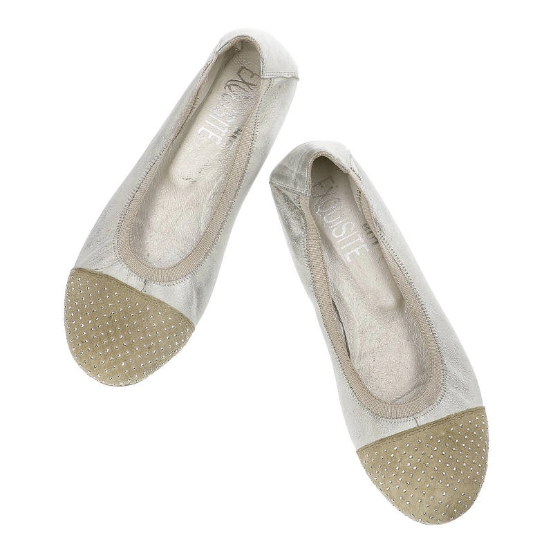 Baleríny Exquisite - 849 Srebrny/Biały