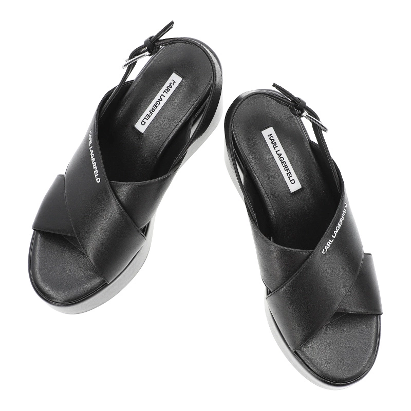 Sandále KARL LAGERFELD - KL33325 000 Black Lthr