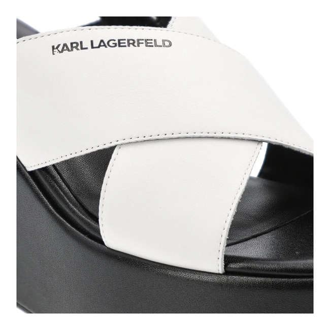 Sandále KARL LAGERFELD - KL33325 010 White Lthr W/Black