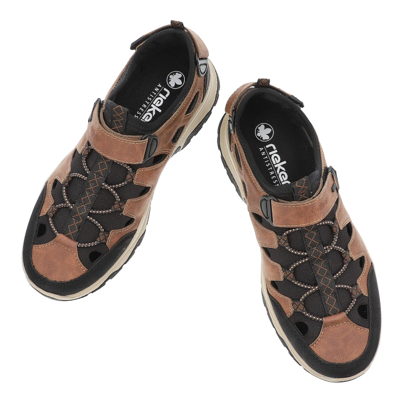 Sandále RIEKER - B8375-90 Brown Combination