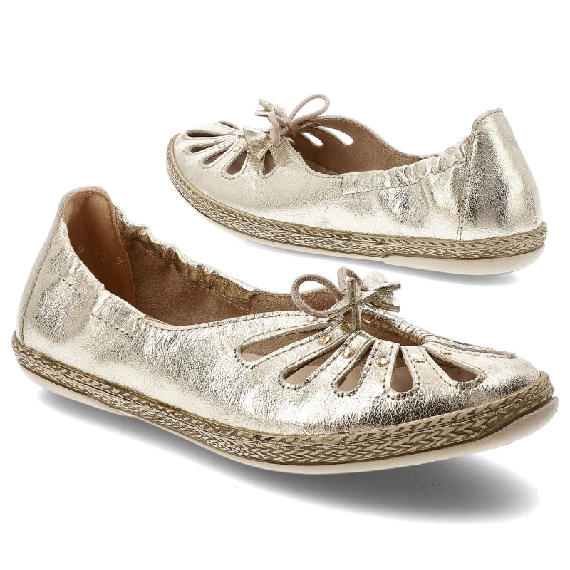 Baleríny ARMODO - 10179 Kryształ Złoto