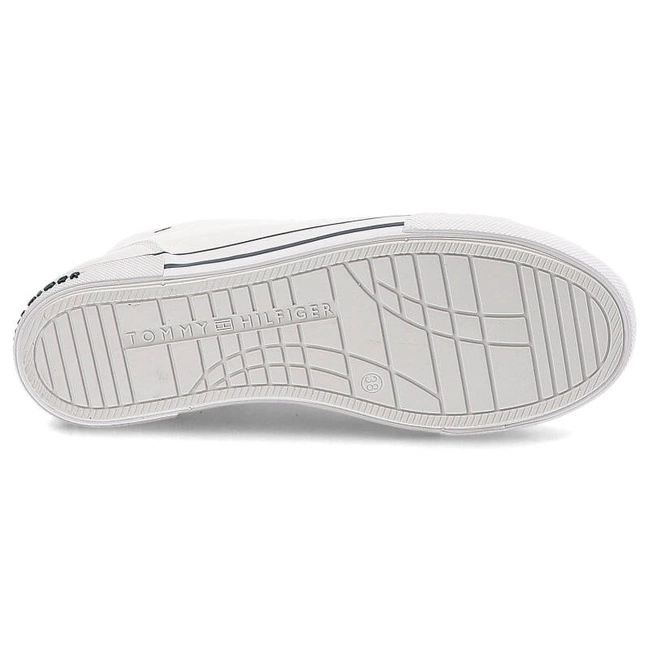 Plátenky Tommy Hilfiger - T3X4-32209-0890100-High Top Lace-Up Sneaker White 100