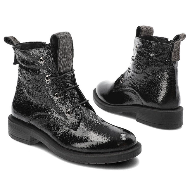 Šnúrovacie Členkové Topánky Venezia - 00101436R 145 Czarny